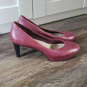 Rockport burgundy Leather Heel adiPRENE Adidas footbed 11